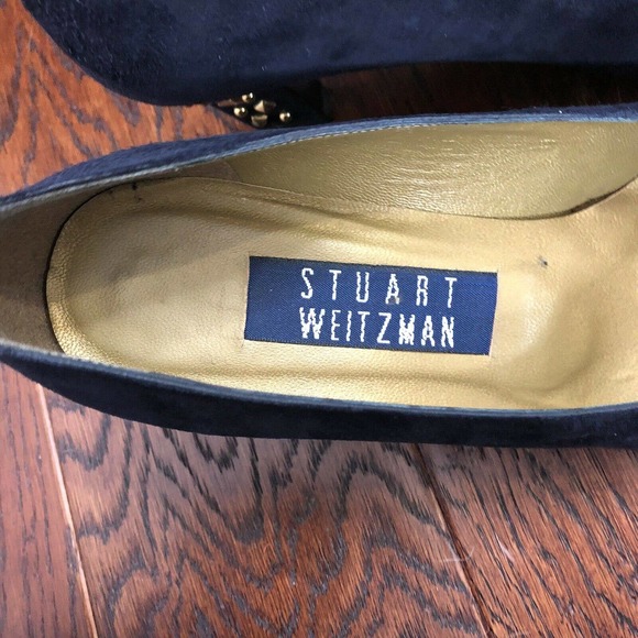Vintage 80's Stuart Weitzman Blue Suede Heels - Picture 7 of 8